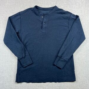 LL Bean River Driver Henley Shirt‎ Men M Blue Long Sleeve Gorpcore Outdoor Wool